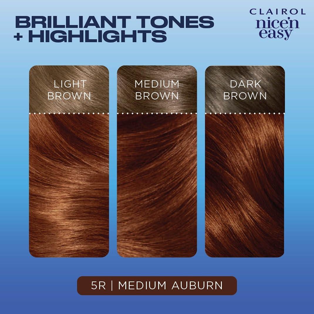 Clairol Nice'n Easy Permanent Hair Dye, 5R Medium Auburn Hair Color, Pack of 1 - Image 5