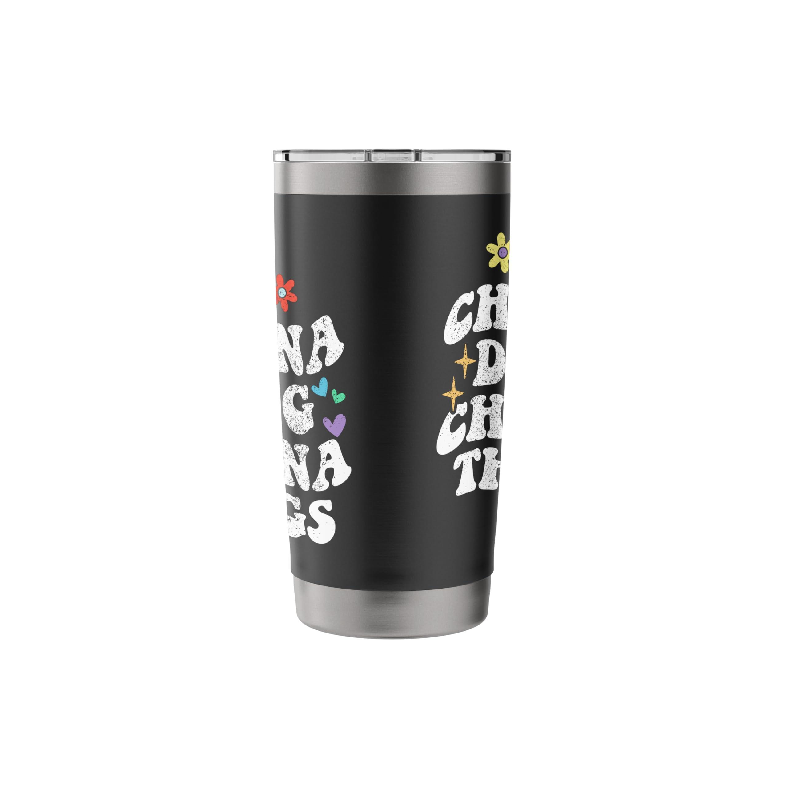 Retro Groovy Im Channa Doing Channa Things Funny Mother's Stainless Steel Insulated Tumbler - Image 3