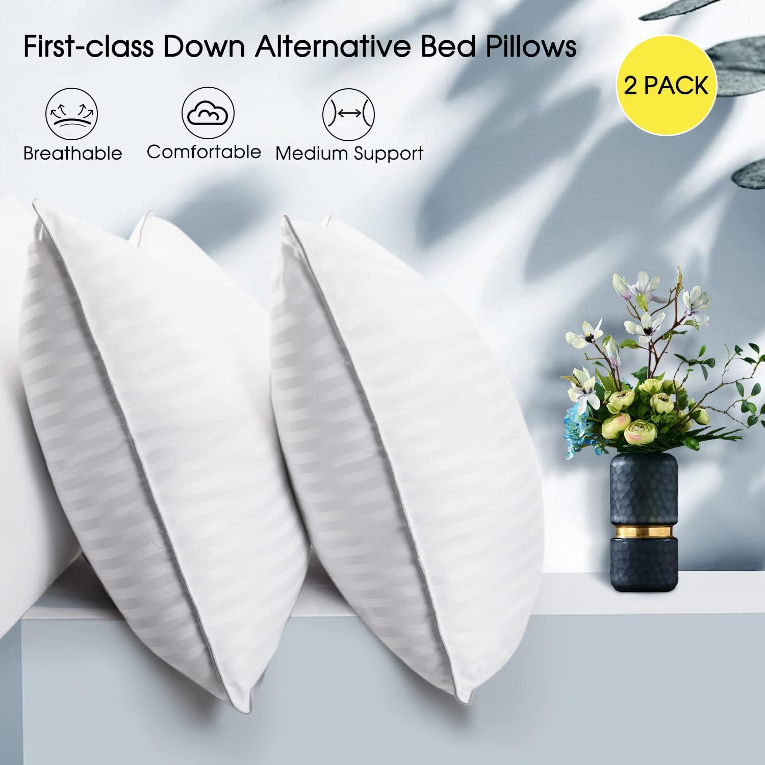 Basic Beyond King Size Bed Pillow - 2 Pack Hotel Collection Super Soft Down Alternative Pillow for Sleeping, 20x36 Inches - Image 3
