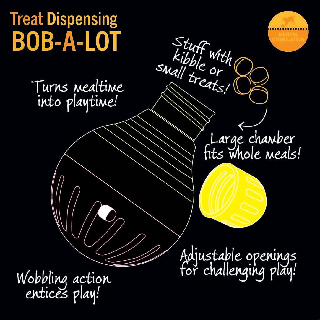 Starmark Bob-A-Lot Interactive Dog Pet Toy, Large, Yellow/Green/Purple - Image 7