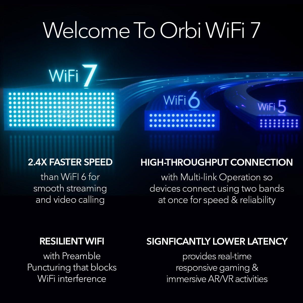 NETGEAR Orbi 970 Series Quad-Band WiFi 7 Mesh Network System (RBE973S), Router + 2 Satellite Extenders, Security Features, Up to 27Gbps, Covers Up to 10,000 sq. ft., 200 Devices, 10 Gig Internet Port - Image 10