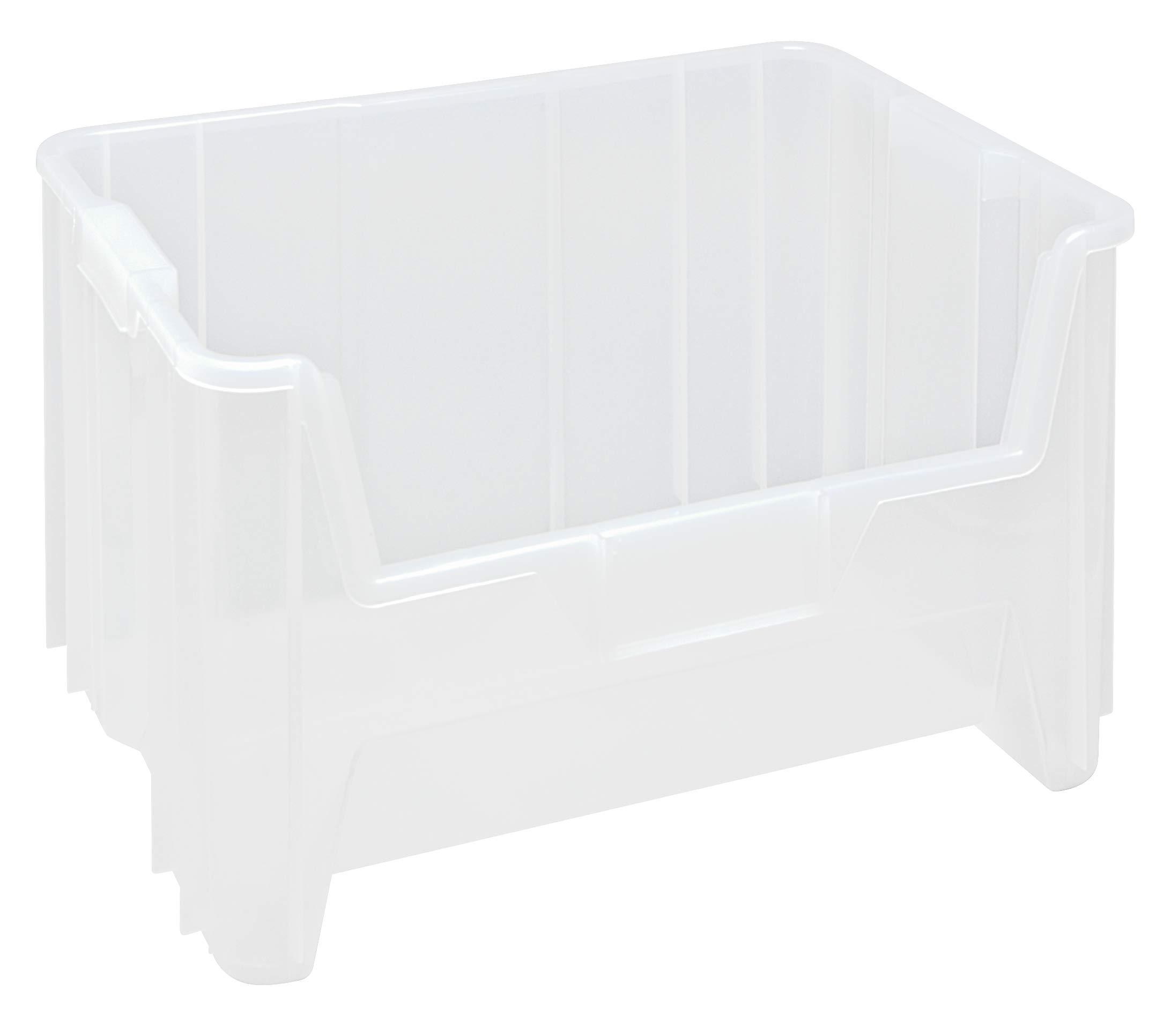 Hudson Exchange 20" x 15" x 12.5" (3 Pack) Plastic Giant Stackable Hopper Bin Container, Clear