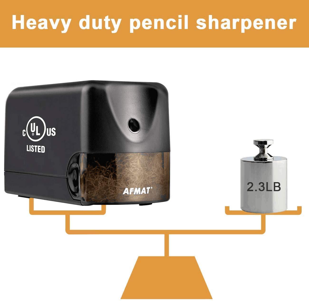 AFMAT Electric Pencil Sharpener, Heavy Duty Classroom Pencil Sharpeners for 6.5-8mm No.2/Colored Pencils, UL Listed Industrial Pencil Sharpener w/Stronger Helical Blade, Model S230(Item No. PS13) - Image 4