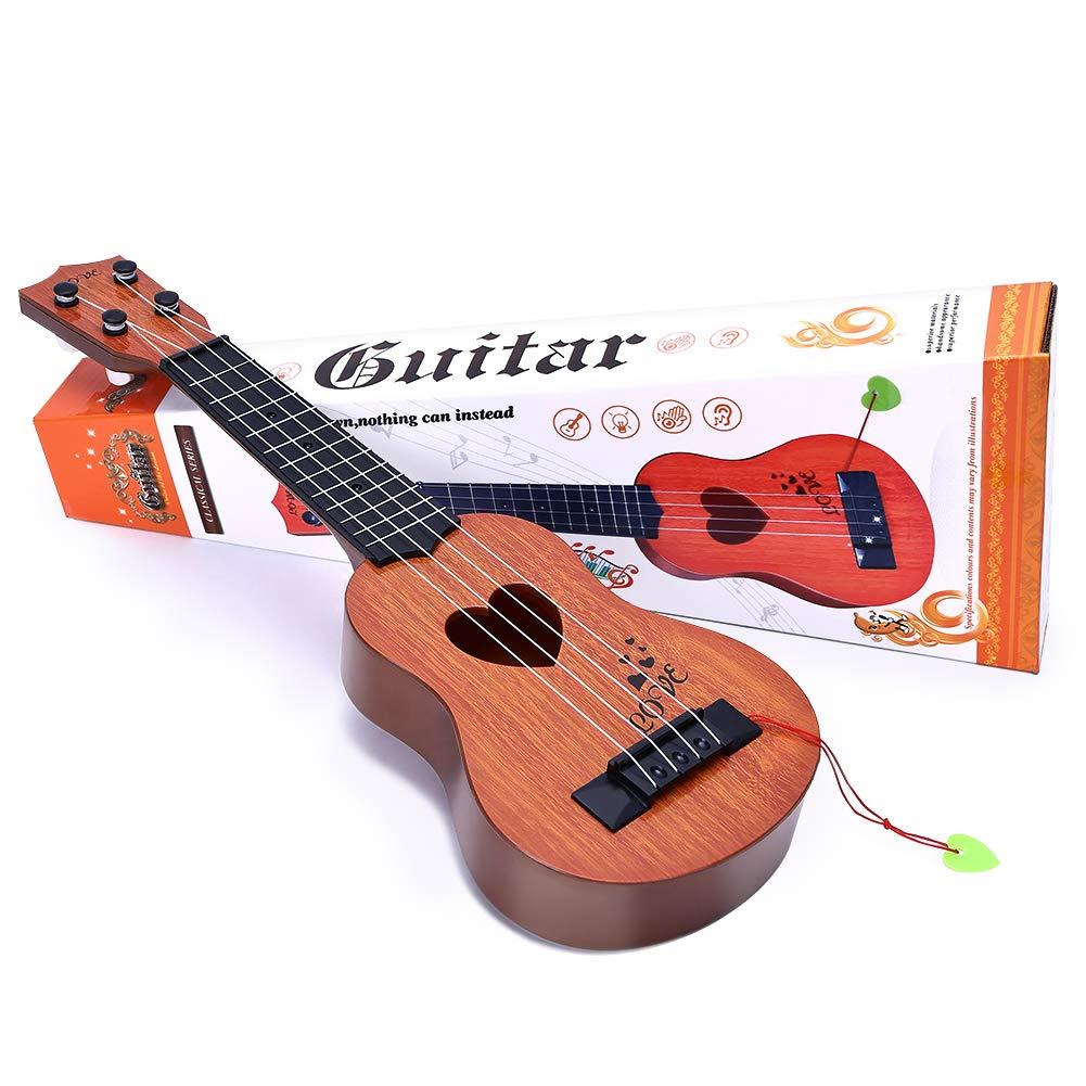YEZI Kids Toy Classical Ukulele Guitar Musical Instrument, Brown - Image 4
