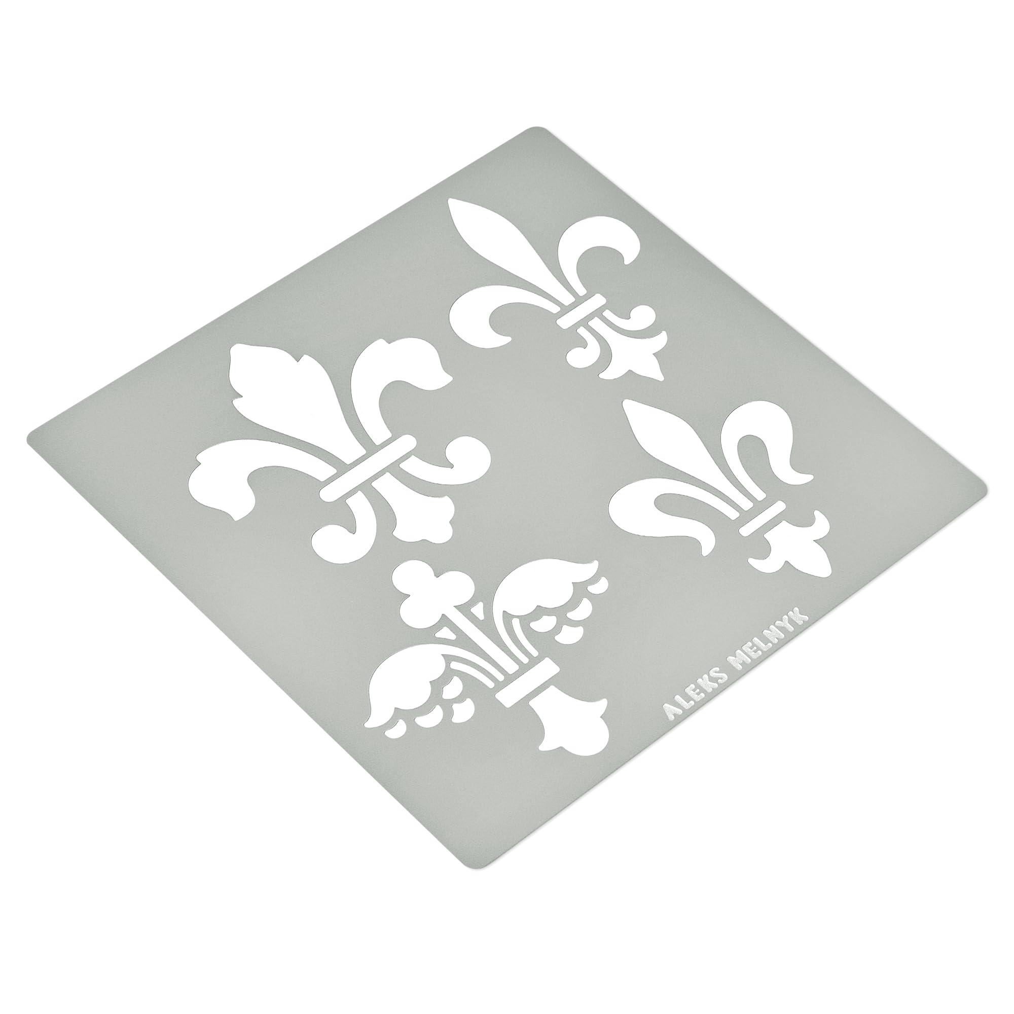 Aleks Melnyk No.251 Metal Stencil, Fleurs de LYS Symbole, French Fleur-de-lis, Lily Flower, Ornament, Vintage, Patterns, Template for Wood Burning, Pyrography Engraving, Crafts, Art, DIY - Image 4