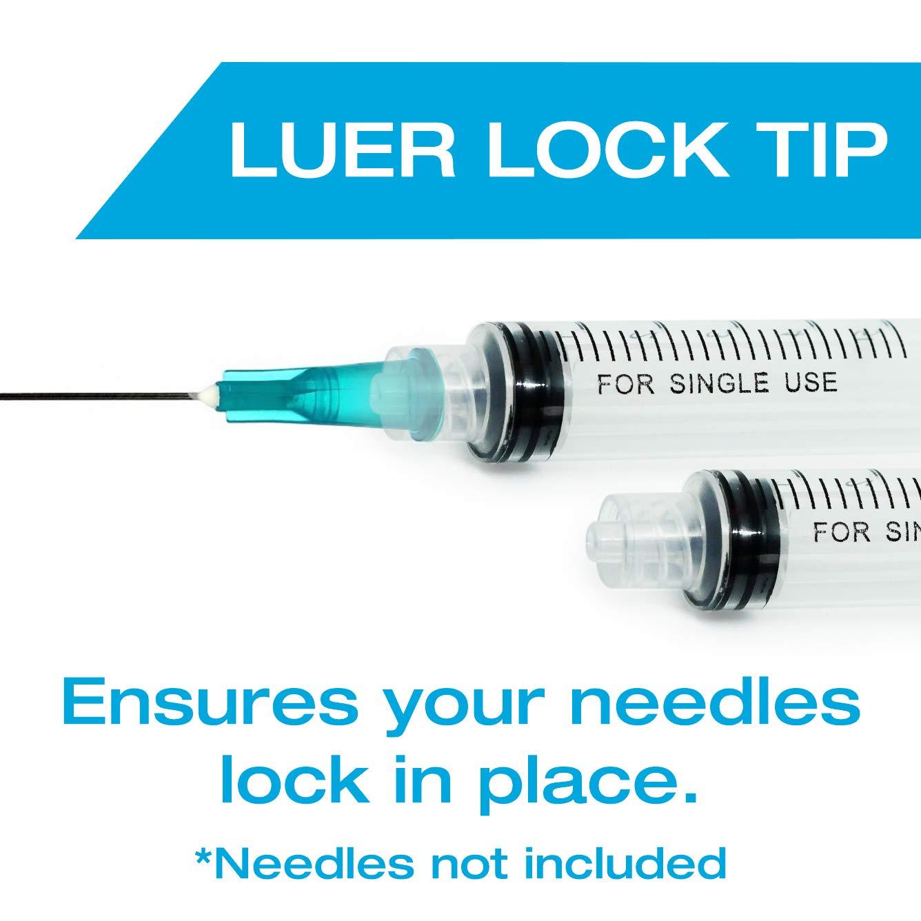 3ml Syringe Without Needle Luer Lock 100 Pack by Tilcare - Sterile Plastic Medicine Droppers for Children, Pets or Adults – Latex-Free Oral Medication Dispenser - Syringes for Glue and Epoxy - Image 2