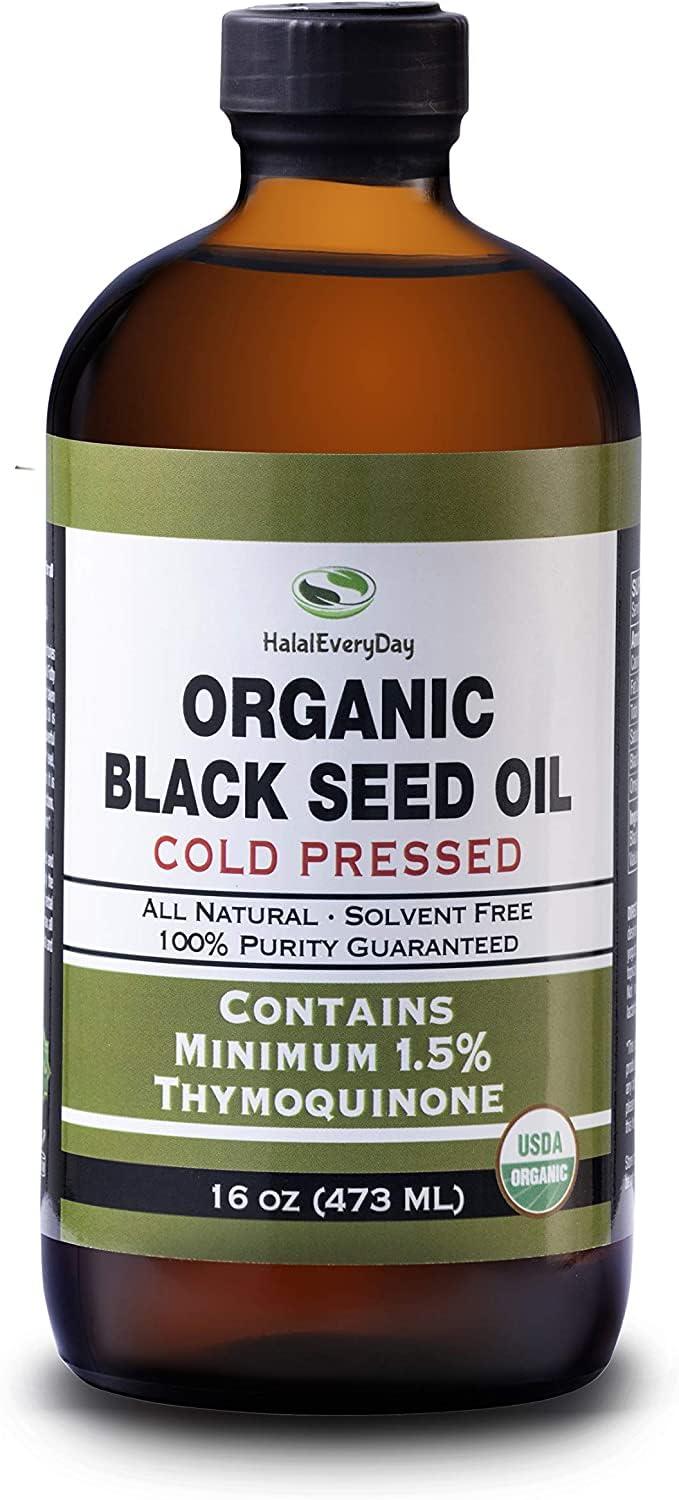 Organic Black Seed Oil - USDA Certified Cold Pressed Glass Bottle Over 1.5% Thymoquinone 3X strength Turkish Black Cumin Nigella Sativa non-GMO 100% Pure Blackseed Oil (32oz Glass (2X16) Bottle) - Image 2