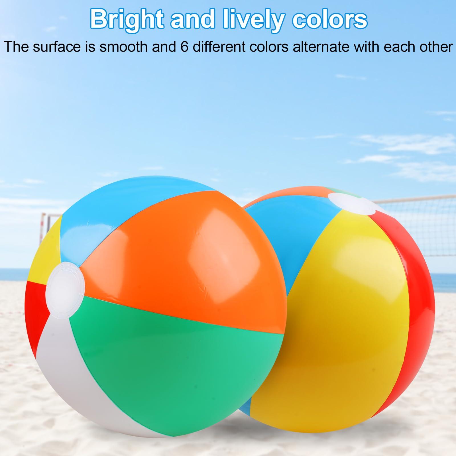 REGUICORP 2 Pack Beach Balls, 20 Inch Beach Balls for Kids, Rainbow Color Pool Toys Pool Balls for Swimming Pool, Beach Toys Inflatable Ball for Summer Parties and Water Games - Image 3