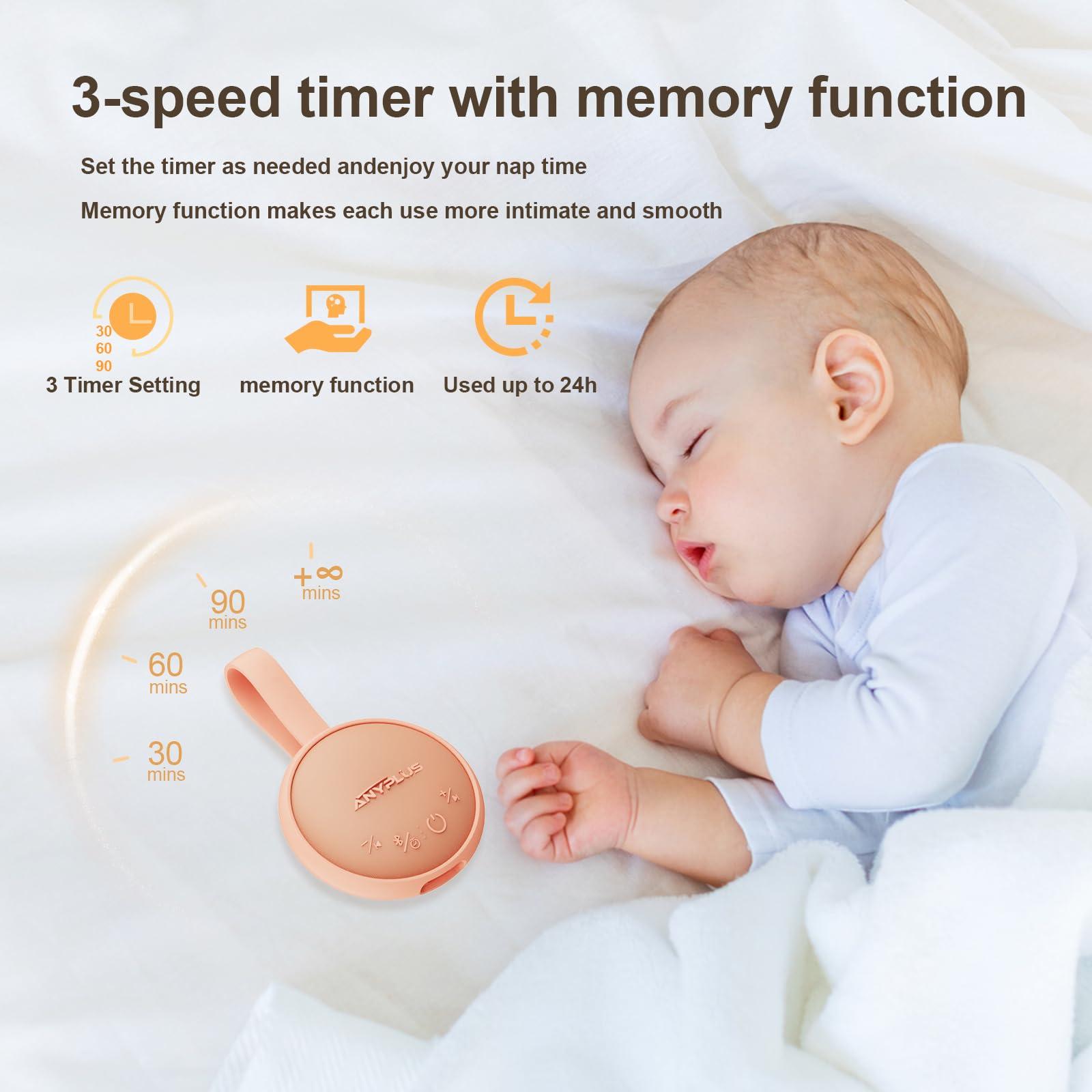 White Noise Sound Machine, Portable Sound Machine for Sleeping Adults & Baby, with Bluetooth 5.1/24 Soothing Sounds/Battery Powered/3 Timer Memory Function for Office/Bedroom/Travel（Orange） - Image 6