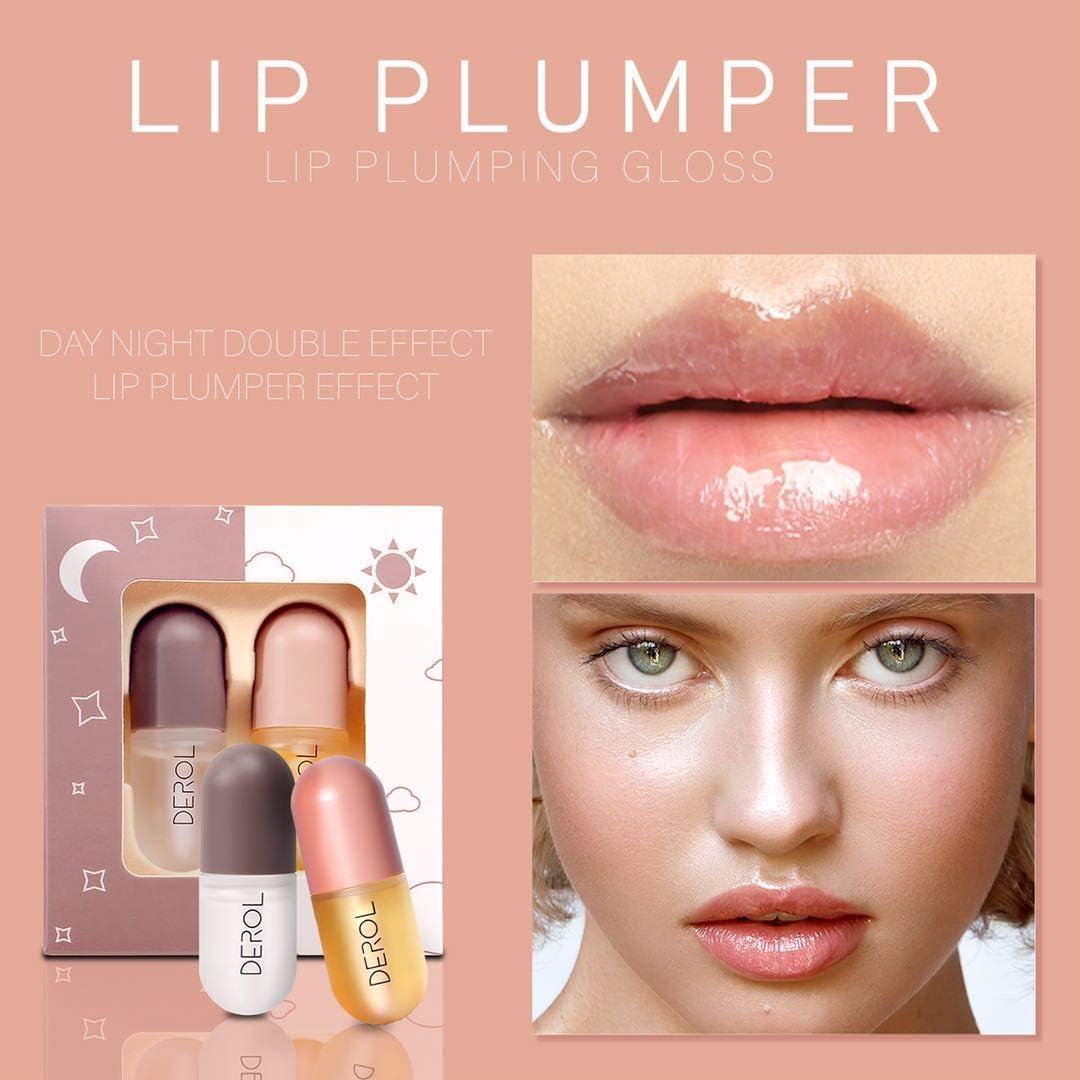 DEROL Lip Plumper by Vafee, Natural Lip Plumper and Lip Care Serum, Lip Enhancer for Fuller, Lip Mask, Beautiful Fuller, Hydrating & Reduce Fine Lines 5.5ML (Day& Night) - Image 5
