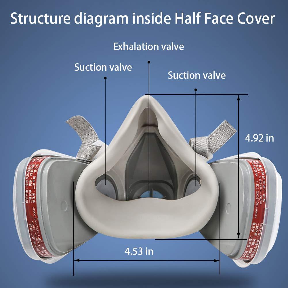 RBLCXG Respirator Reusable Half Face Cover Gas Mask with Safety Glasses, Filters for Painting, chemical, Organic Vapor, Welding, Polishing, Woodworking and Other Work Protection - Image 3