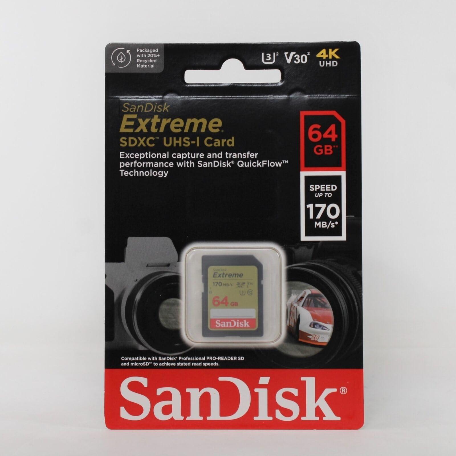 SanDisk 64GB Extreme SDXC UHS-I Memory Card - 150MB/s, C10, U3, V30, 4K UHD, SD Card - SDSDXV6-064G-GNCIN - Image 3