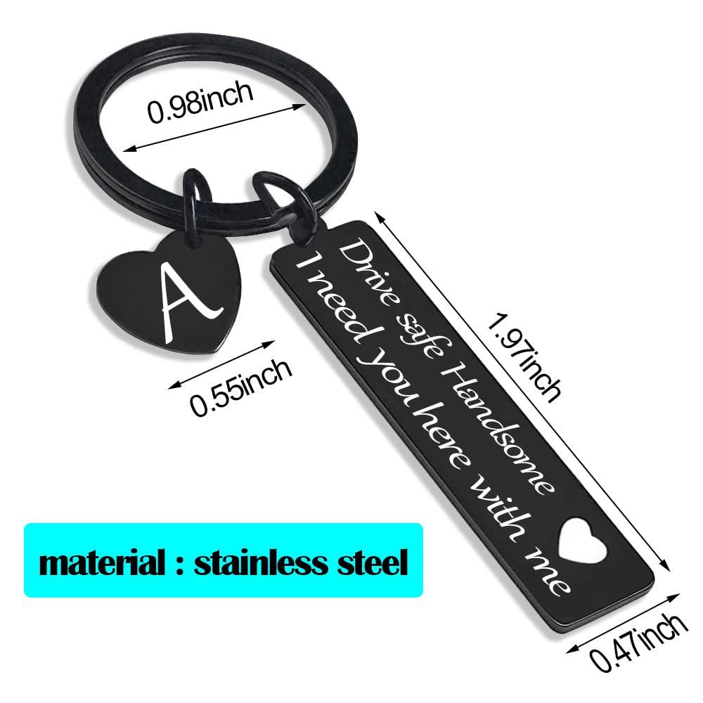 SSLBeryl Drive Safe Keychain for Him | I Need You Here With Me Keychain for Men Boyfriend Husband Anniversary Birthday Gifts - Image 5