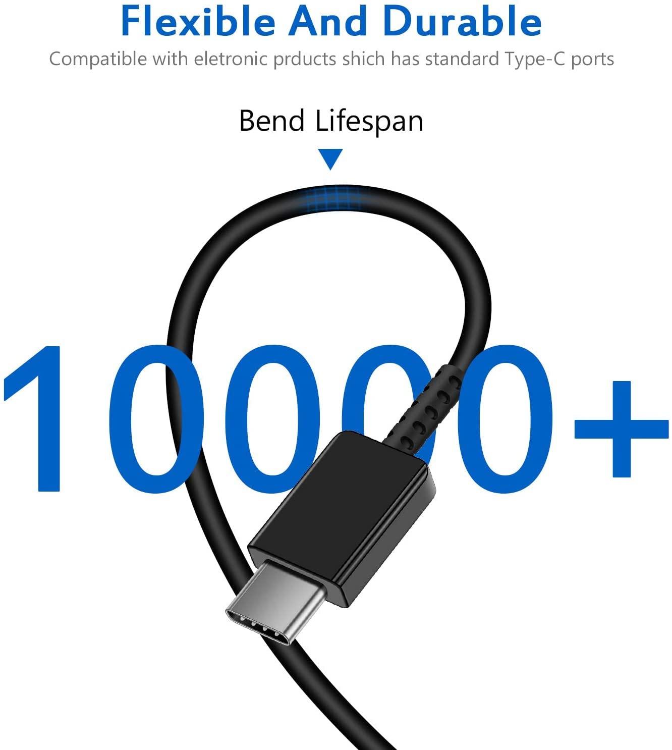 Type C Charger Fast Charging for Samsung - 25W USB C Charger Block, Android Phone Wall Charging with 6Ft Type C to C Cable for Galaxy S25 Ultra/S25/S25+/S24 Ultra/S24/S24+/S23/S22/Note 20 (Black) - Image 7