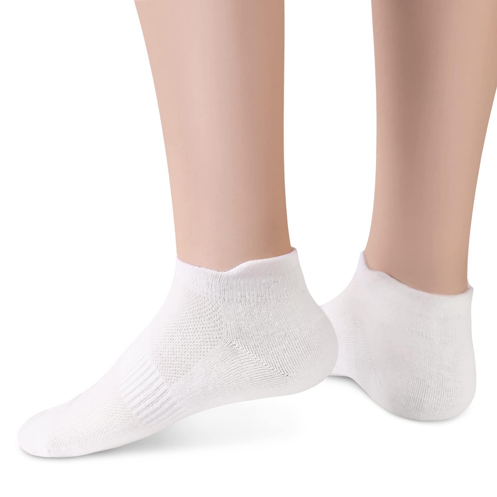 Women's Ankle Cotton Socks - Low Cut Athletic Running Soft Thin No Show White Socks With Tab 6 Pairs - Image 2