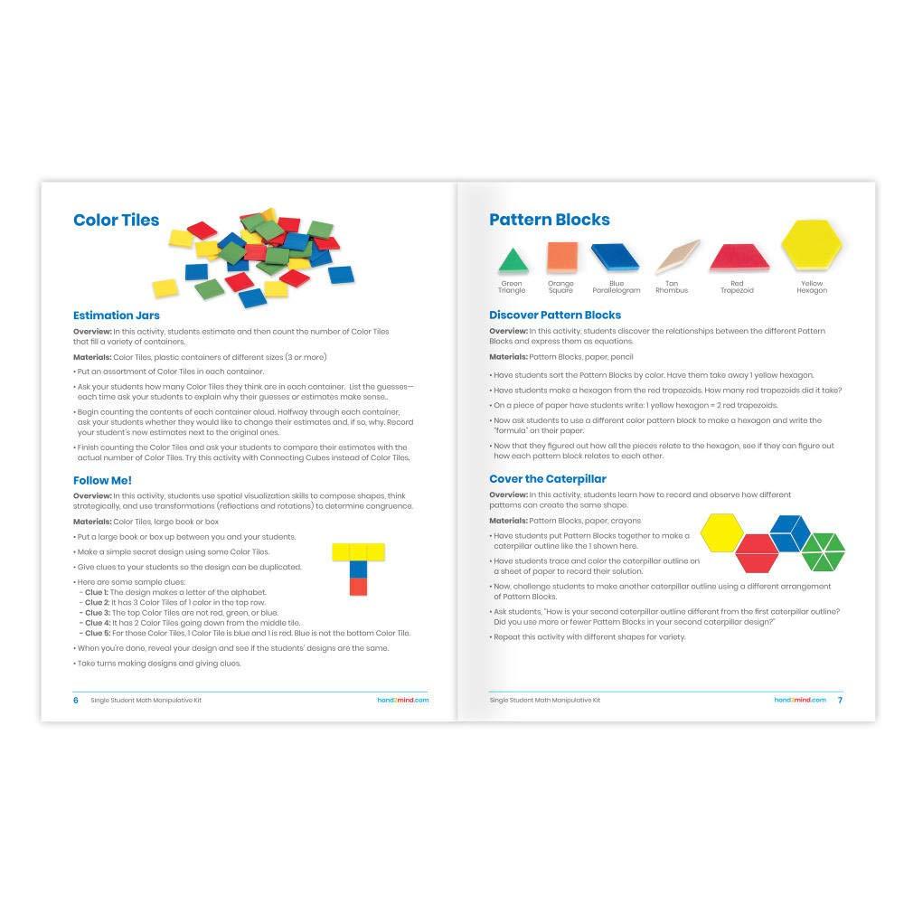 hand2mind Individual Student Manipulative Kit for Kids Ages 5-7, Individual Practice for Kids at Home Or Classroom, Easy to Follow Guide, Math Manipulative Supplies, Homeschool Supplies (Set of 12) - Image 3