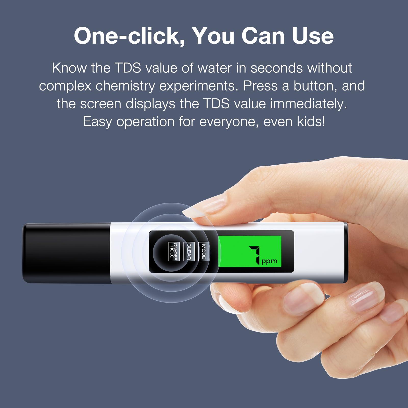 2025 All-New 4 in 1 Tds Meter Digital Water Tester - Accurate and Reliable TDS EC & Temp(°C,°F) Meter - 0-9990ppm - Professional Testing for Drinking Water, RO/DI System, Aquariums etc - Image 6