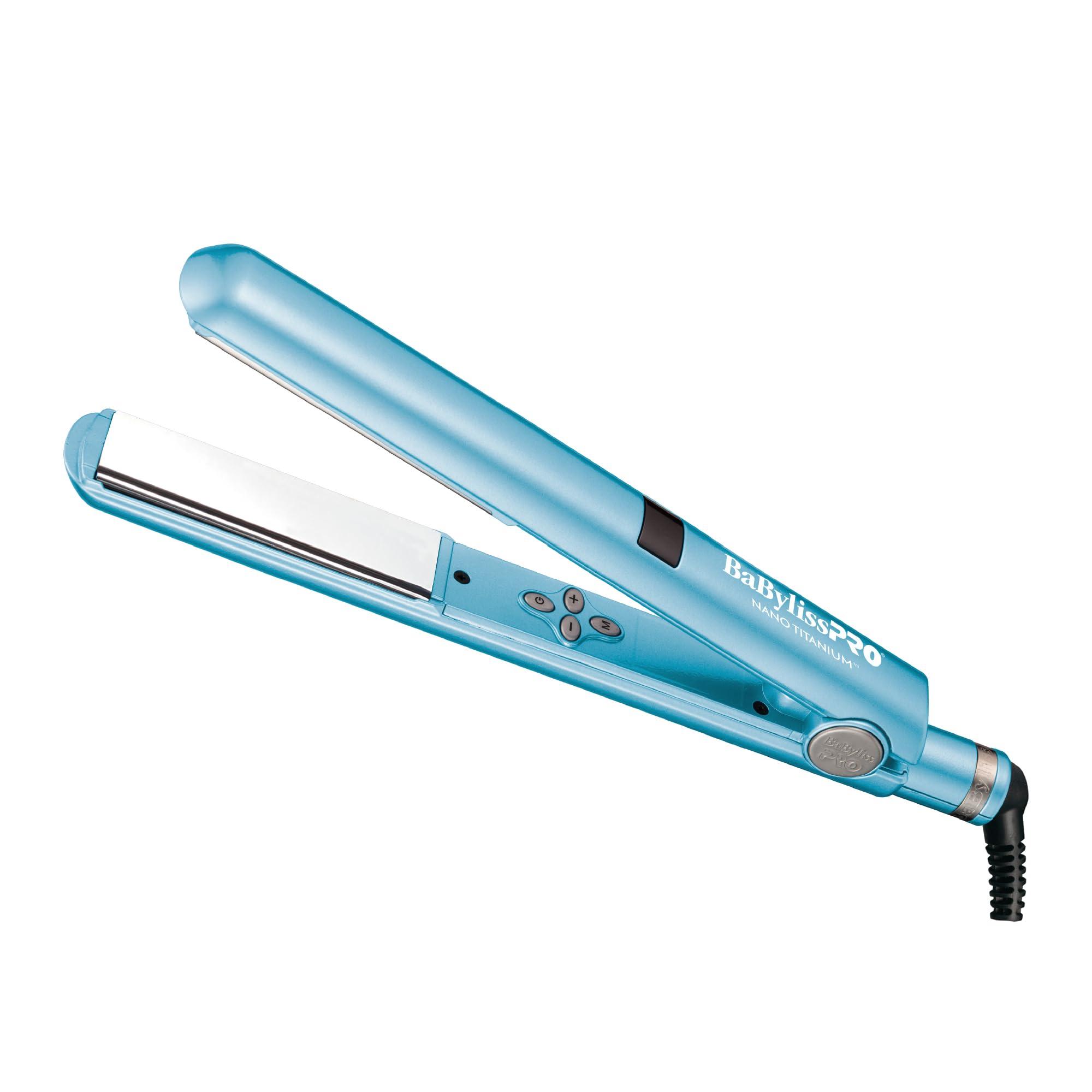 BaBylissPRO Nano Titanium Flat Iron Hair Straightener, Digital Flat Iron for Pro Salon Results, Styling Tool for All Hair Types