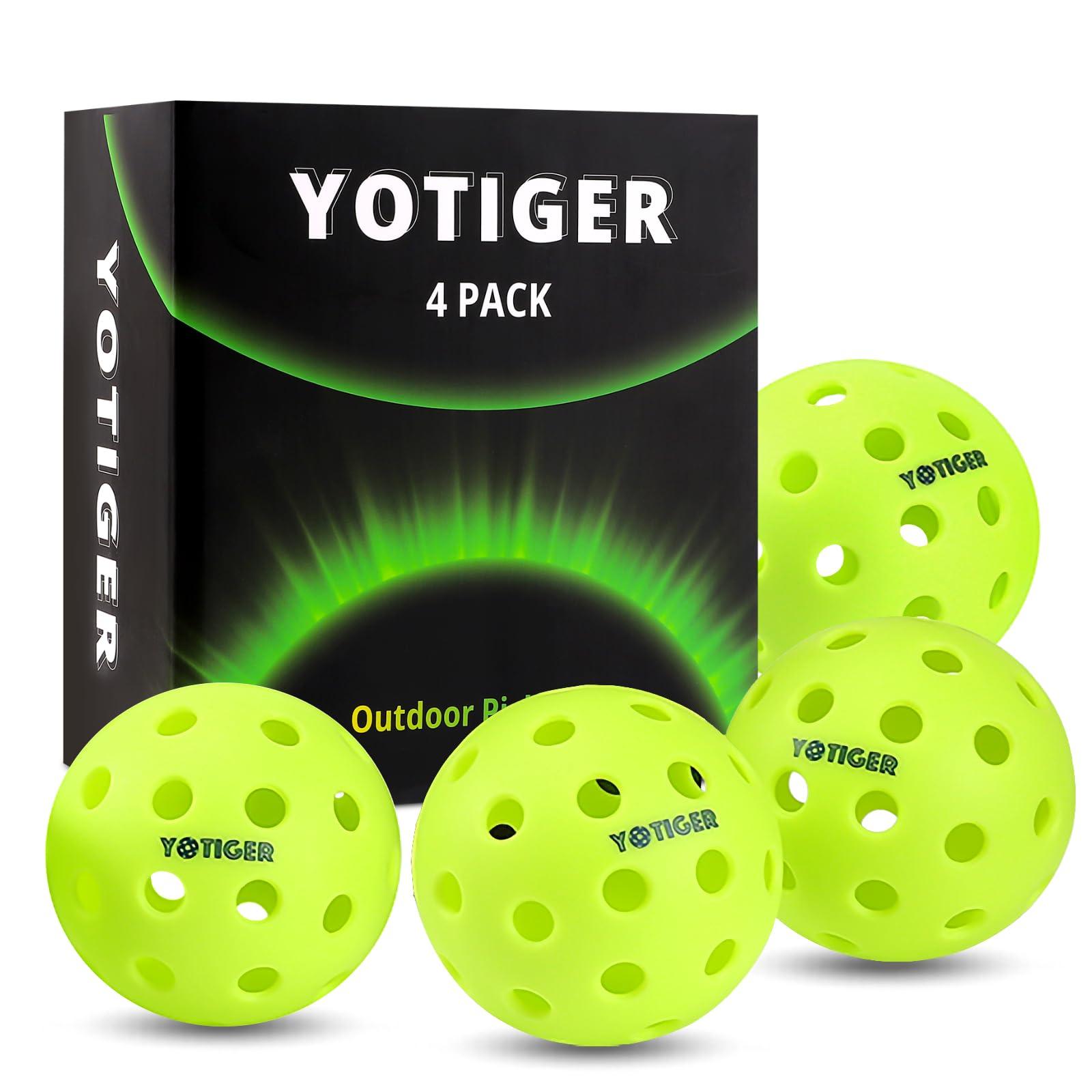 YOTIGER Pickleball Balls, 4 Pack | 12 Pack | 36 Pack - 40 Holes, High Visibility & Bounce, Durable for All Skill Levels