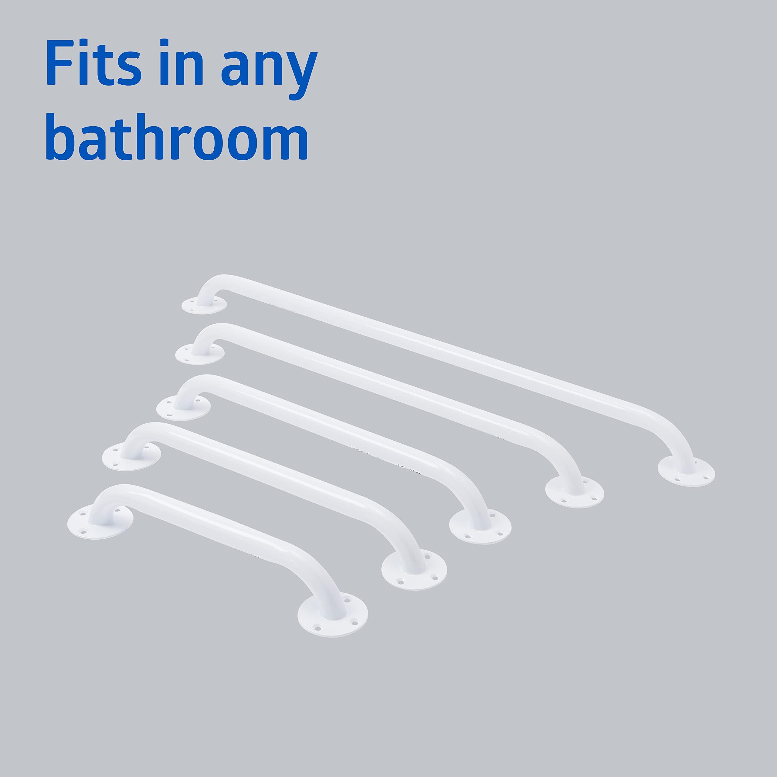 Medline Knurled Chrome 12” Grab Bar for Shower & Bathtub, Independence & Ease of Movement — for Elderly, Handicapped or Seniors, 300 lb. Capacity, 1 Bar - Image 6