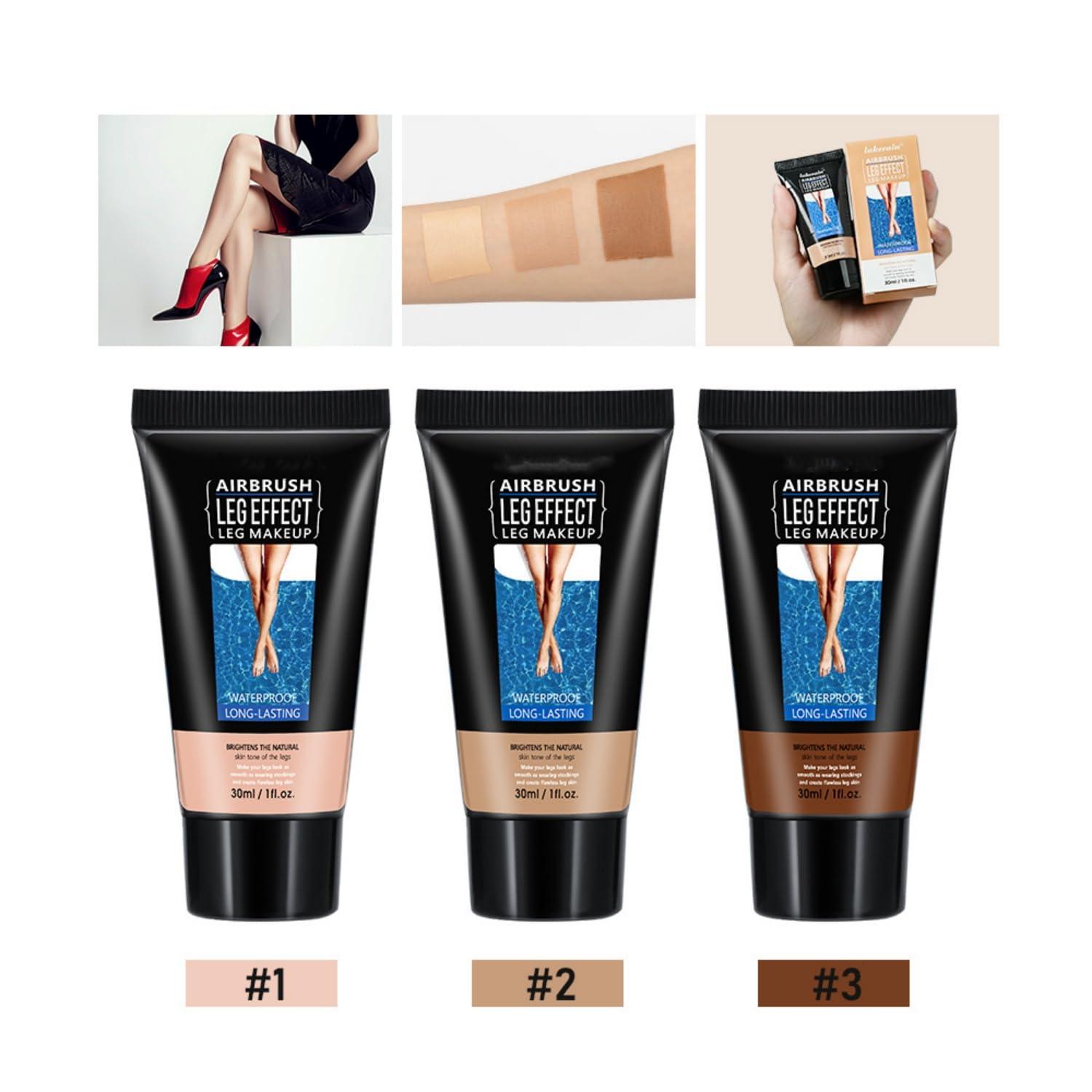 MAEPEOR 3 Colors Body Bronzers Waterproof No Transfer Flawless Looking Leg Makeup Light Leg and Body Scar Cover up Makeup/Tattoo Cover Up (30ML,02 Medium Golw） - Image 7