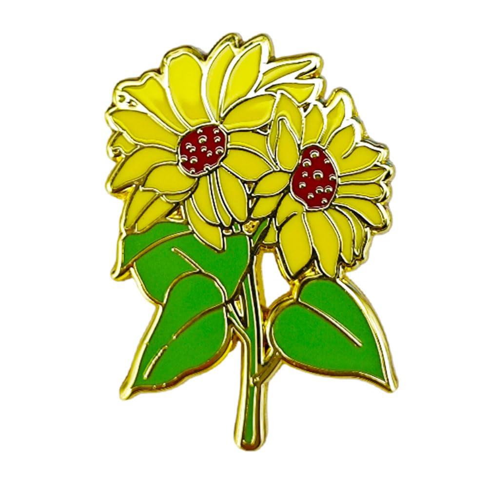 Ficsowy Cute Floral Kawaii Pins Alloy Enamel Lapel Pin for Clothing Jackets Backpacks Clothes Caps Bags Hats Decorations
