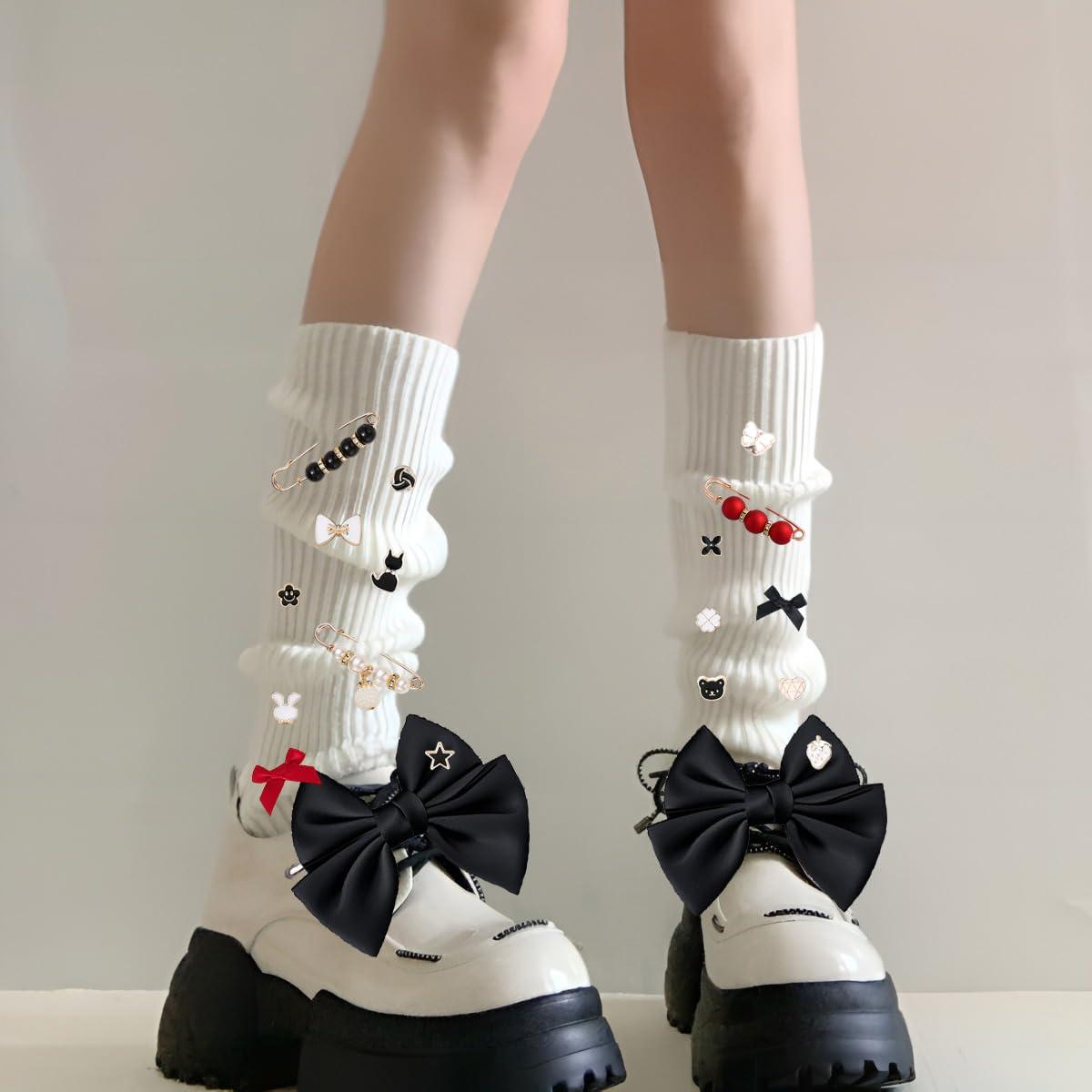Lospfo 38 Pcs Shoe Charms for Sneakers Satin Bow Sneaker Charm for Shoe Lace with Bows/Jewelry/Pins/Clips Shoelace DIY Charms Decoration for Women (Black) - Image 4