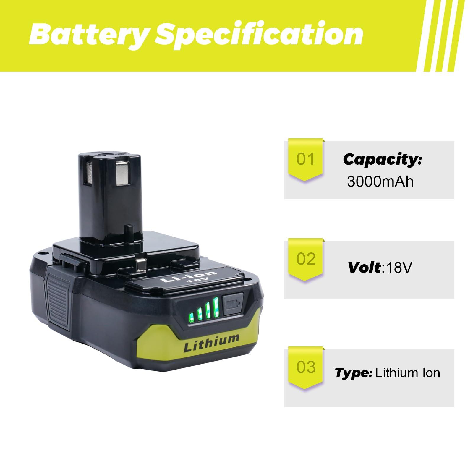ULDERTRA 2-Pack 3.0Ah Replacement Batteries for Ryobi 18V Tools – Extended Power and Reliability - Image 2