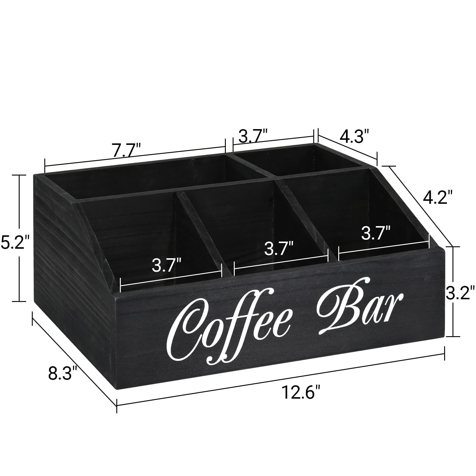 ugiftt Coffee Station Organizer for Counter, Wood Pods Holder Storage Basket, Tea Condiment Storage Organizer, Coffee Bar Decor for Accessories Organizer - Image 3