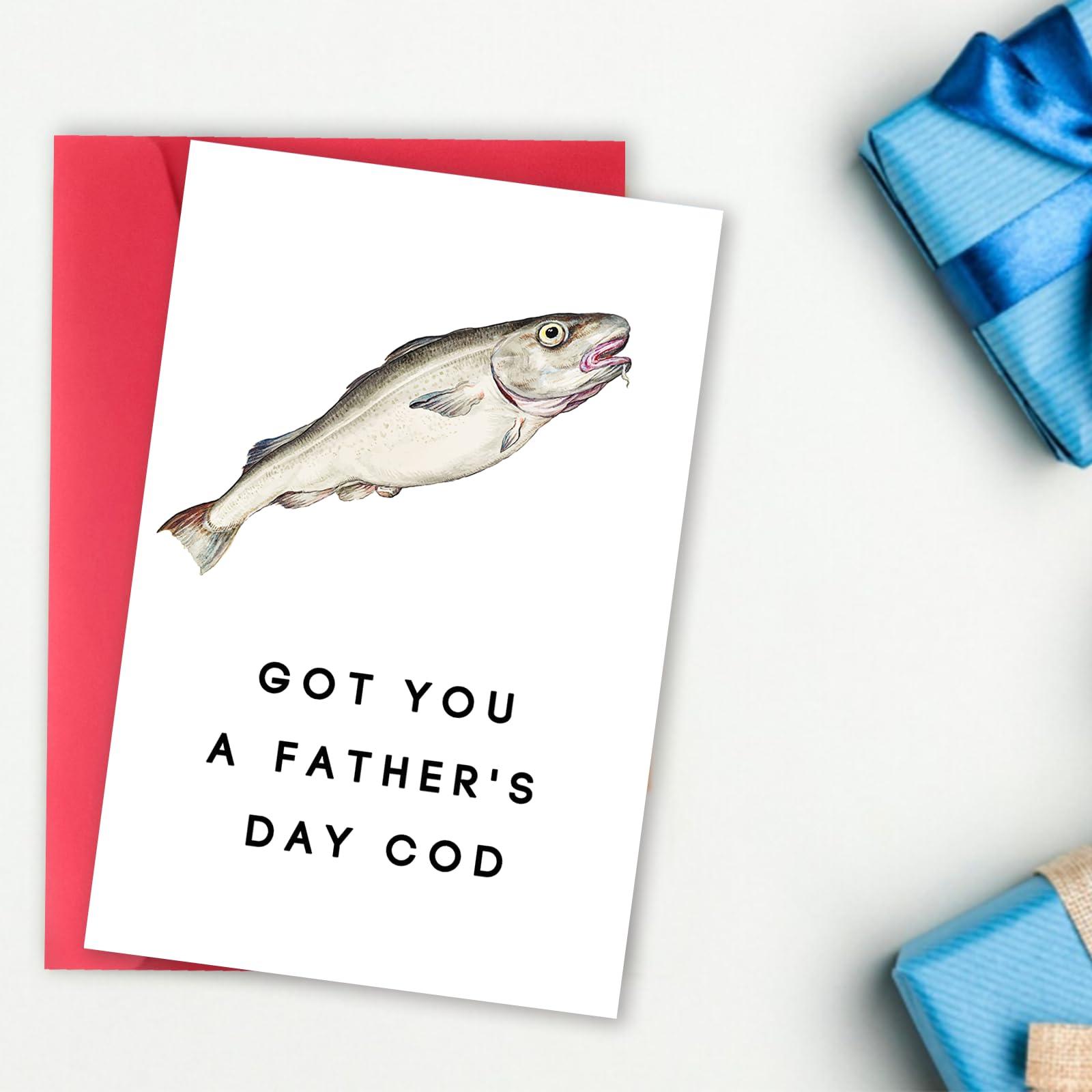MQMRYeto Fishing Father's Day Card For Dad, Got You A Father's Day Cod, Funny Father's Day Card, Father's Day Card Pun, Fathers Day Idea Gift For Men Him - Image 5