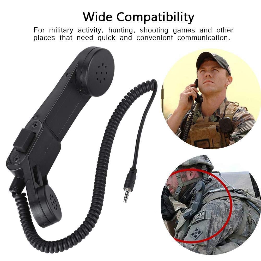 Diyeeni 3.5mm Plug Speaker Mic, Retro Telephone Handset Handheld Speaker Mic HiFi Sound Shoulder, Retro handsets for Cell Phones - Image 6