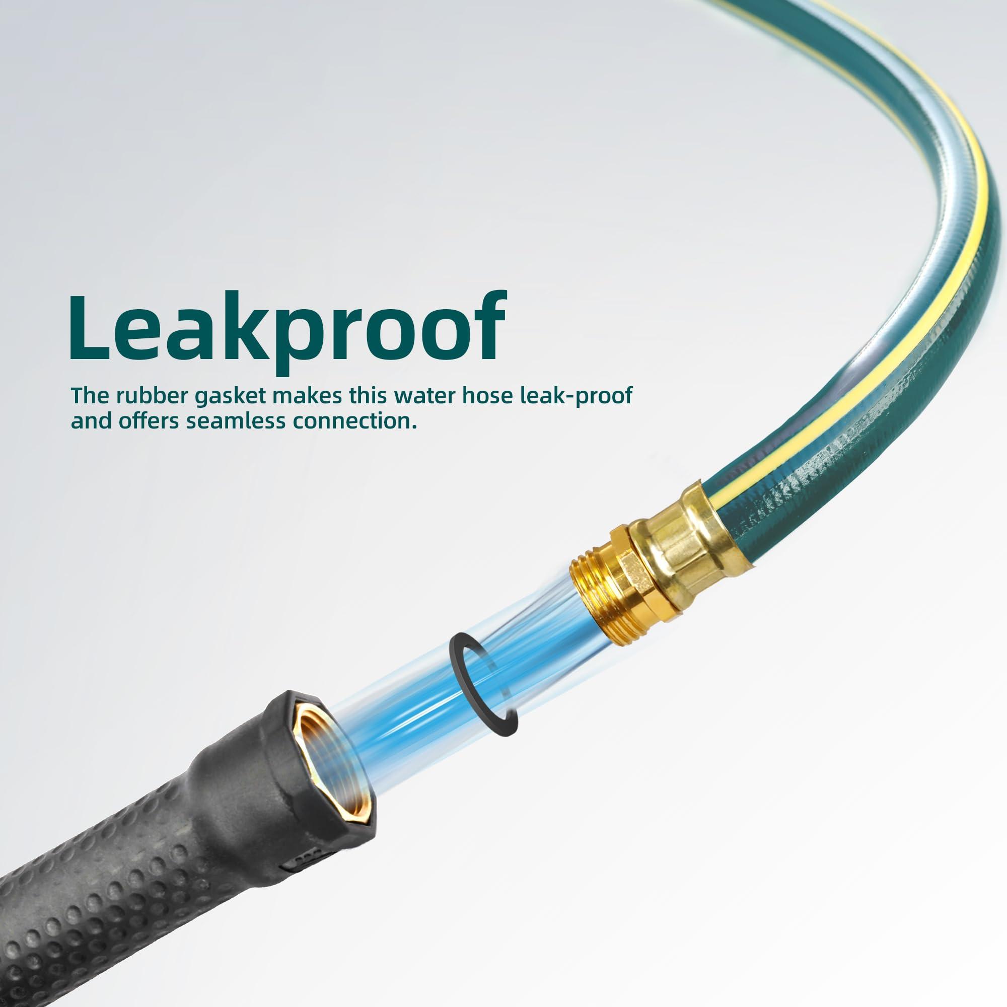 Solution4Patio Long Green Garden Hose 3/4 in. x 50 ft. -Kink Free, No Leaking, Male/Female Fittings -Heavy Duty Durable Flexible Lightweight Water Pipe -Brass Aluminum Ends for Household & Commercial - Image 5