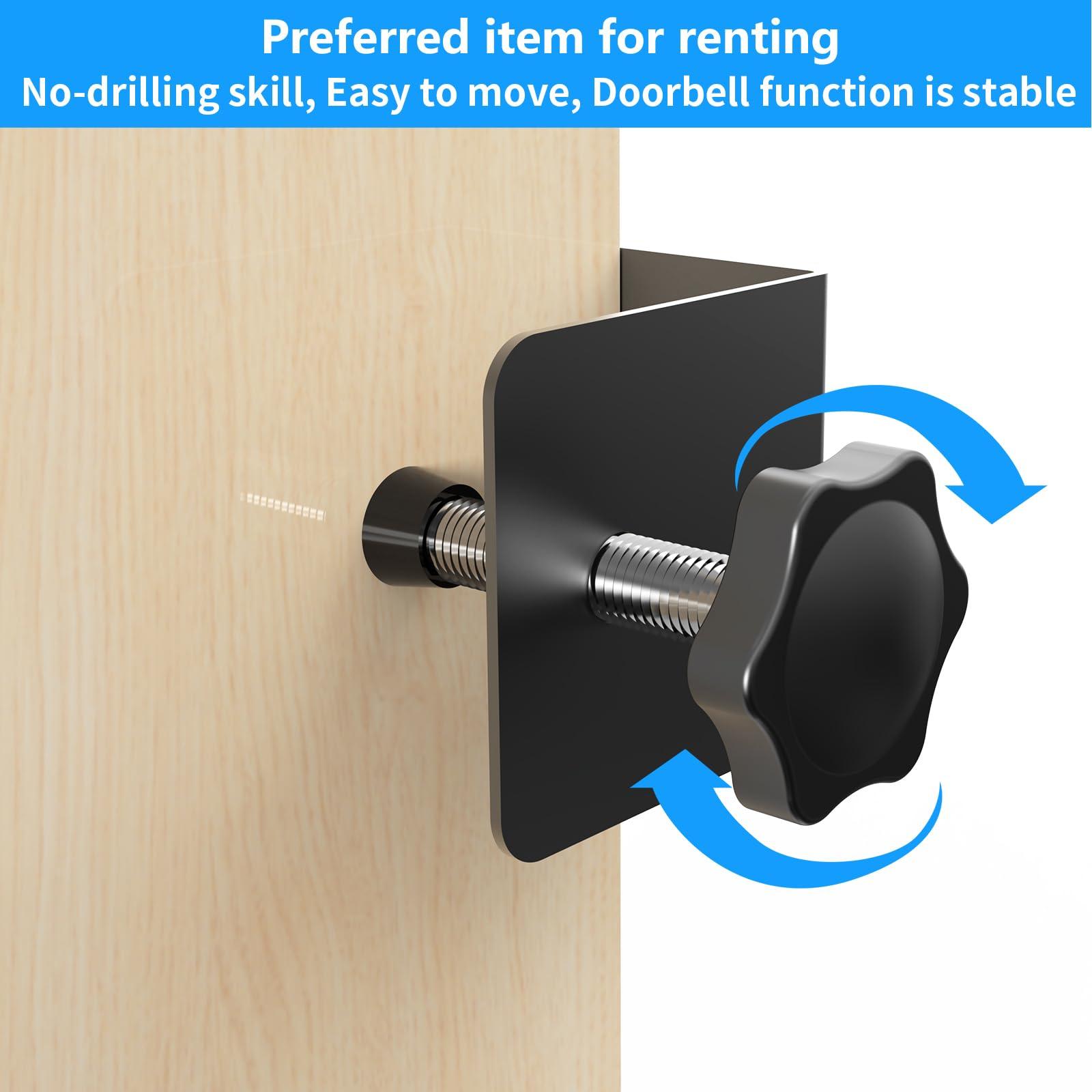 Anti-Theft Door Mount for Wyze Duo Cam Doorbell Only, No-Drill Wyze Doorbell Camera Mount, Metal Adjustable Door Bell Kits for Home Rentals Room Black - Image 6