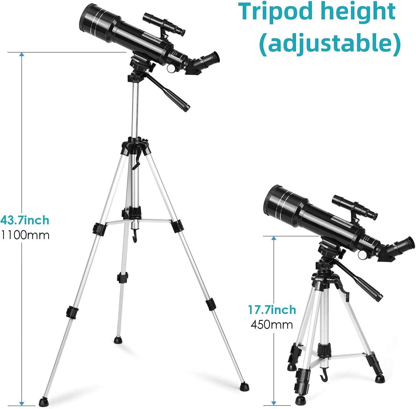 Telescope with 6mm and 25mm Kellner Eyepieces, F40070M Astronomical Reflector Telescope with Height-Adjustable Aluminum Tripod and Backpack, Can See Craters on The Surface of The Moon - Image 2