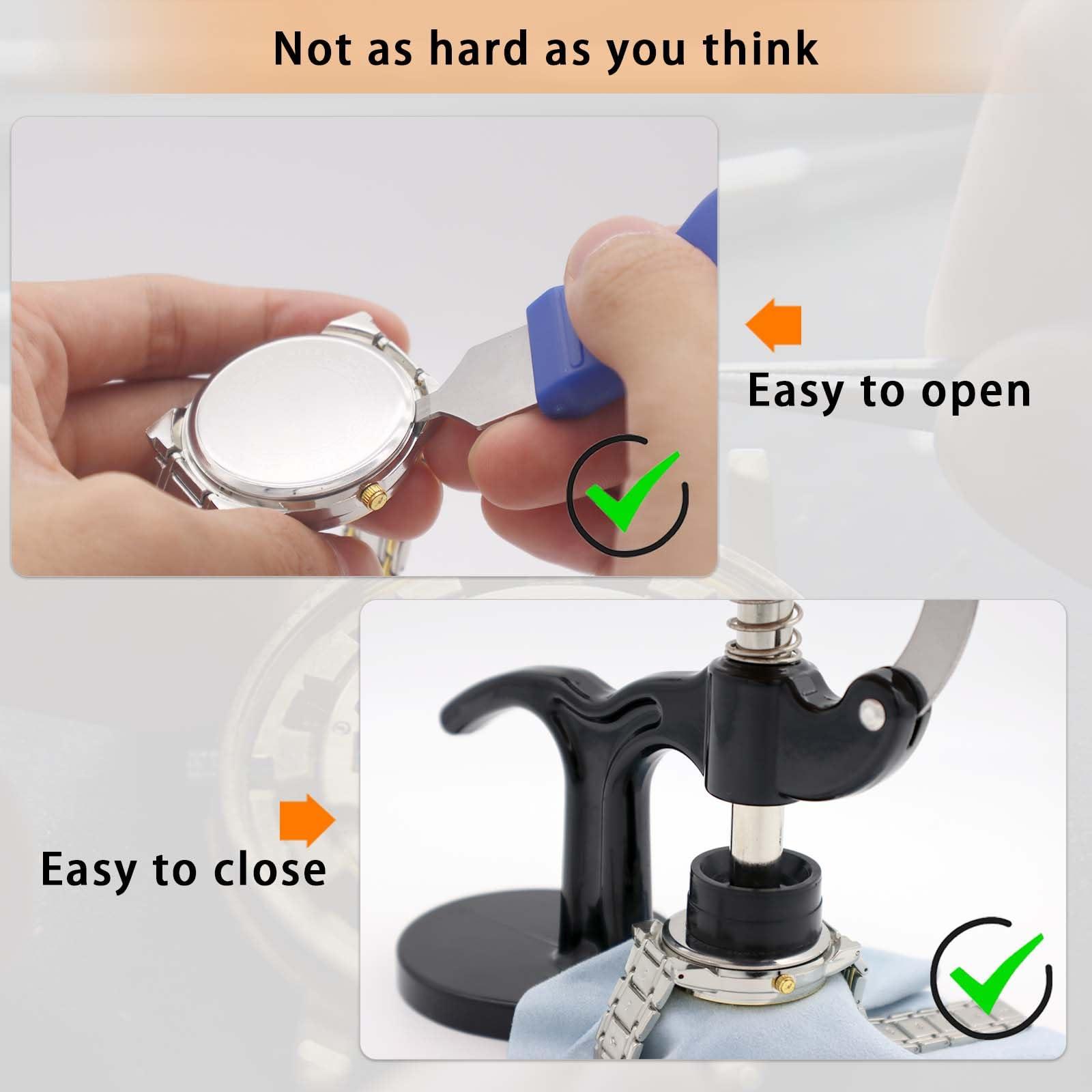 Professional Watch Repair Kit, GLDCAPA Watch Battery Replacement Kit, Watch Repair Tools with Carrying Case, Watch Link Removal Tool Kit, Watch Case Opener, Watch Press Set with 60pcs Watch Battery - Image 5