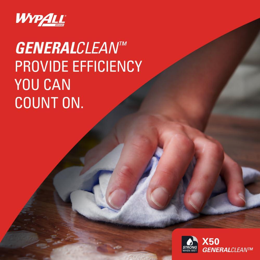 WypAll GeneralClean X50 Cloths Cleaning Wipes (35015), Jumbo, Strong Towels for Extended Use, White (1 Roll of 1,100 Sheets, 1,100 Sheet Total) - Image 4