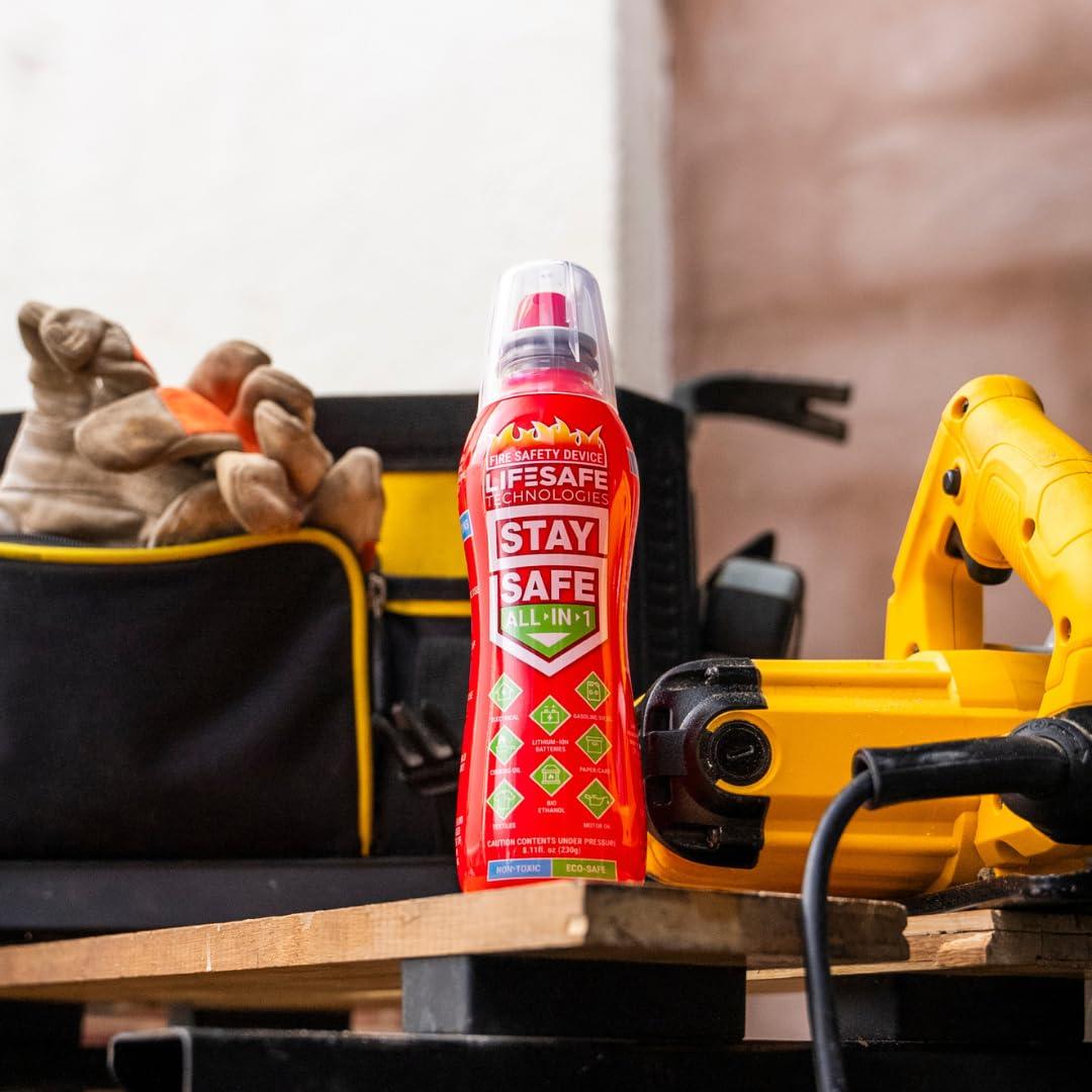 LifeSafe Technologies StaySafe All-in-1 Portable Fire Extinguisher | Easy to Use Compact Fire Spray for 10 Types of Fires | Non-Toxic & Eco-Friendly For Home, Kitchen, Car, Garage, Boat - Image 3