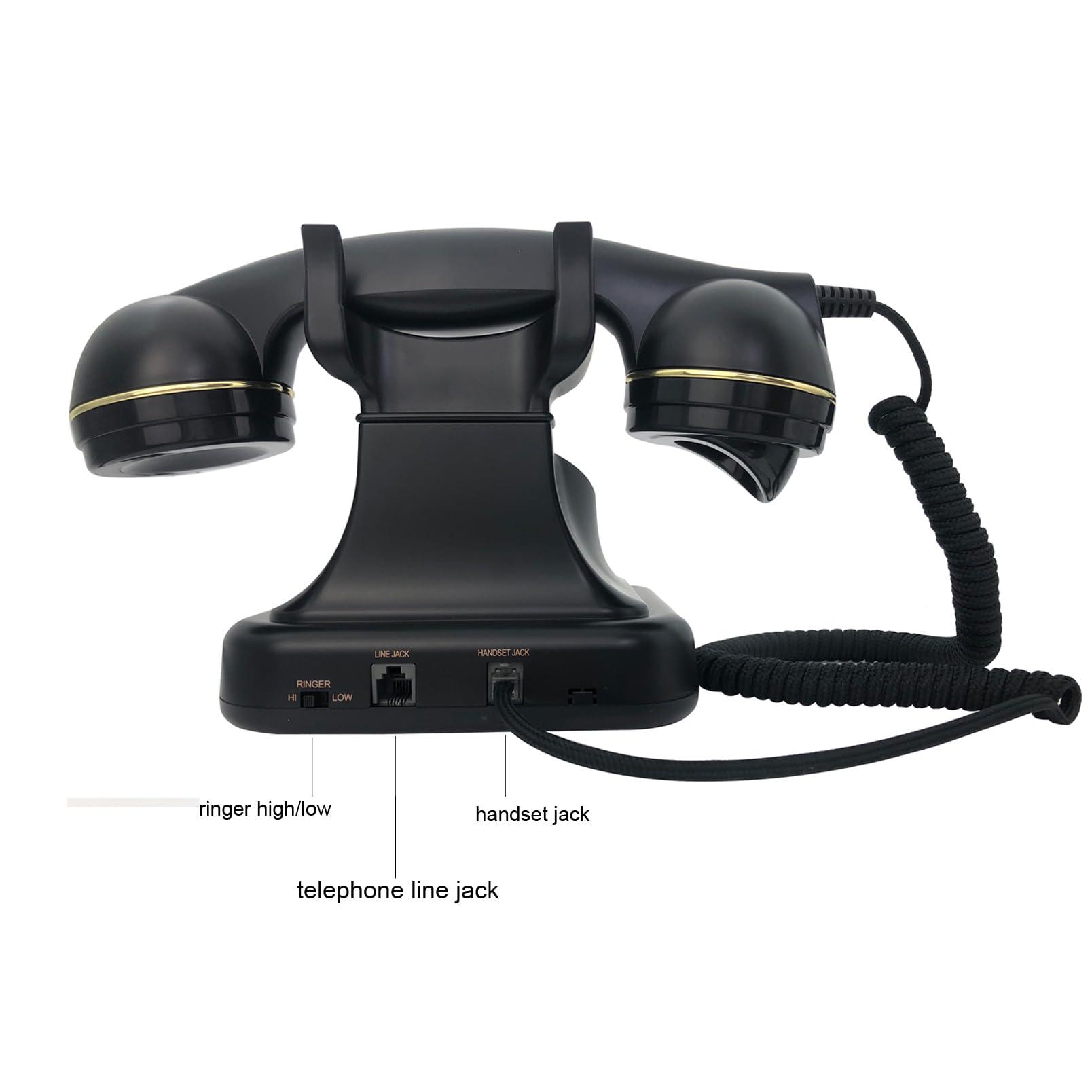 Retro Telephone, TelPal Black Corded Telephones of 1930s, Vintage Landline Home Phone, Decorative Old Fashion House Phones, Wired Analog Phone for Home/Office/Hotel/School - Image 7