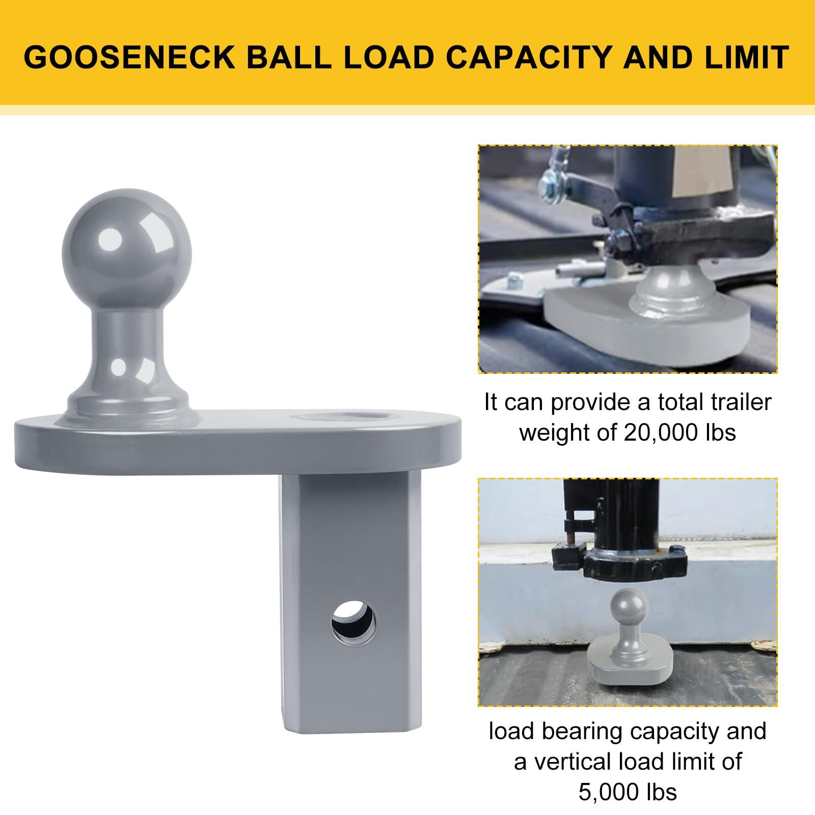 TOPTGO 4" Offset Gooseneck Ball Extender, Heavy Duty Hitch Extender, Fits B&W Turnoverball Gooseneck Trailer Hitches, 20000 lbs GTW/ 5000 lbs VTW, 2-5/16" Ball Diameter - Image 5