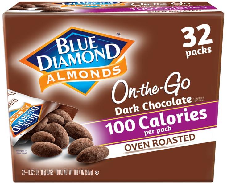 Blue Diamond Almonds Dark Chocolate Cocoa Dusted Snack Nuts, 100 Calorie Packs, (Pack of 1, 32 Count Toal) - Image 3