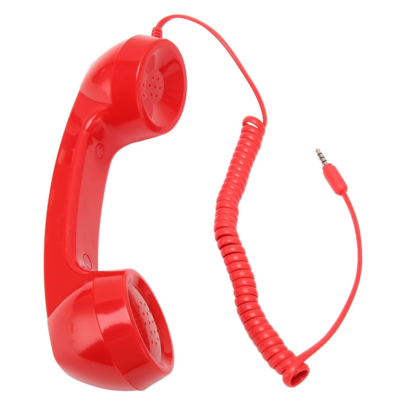 3.5mm Retro Phone Handset, Vintage Retro Telephone Handset, ABS Cell Phone Handset Receiver, for Cell Phones with 3.5mm Port (Red) - Image 9