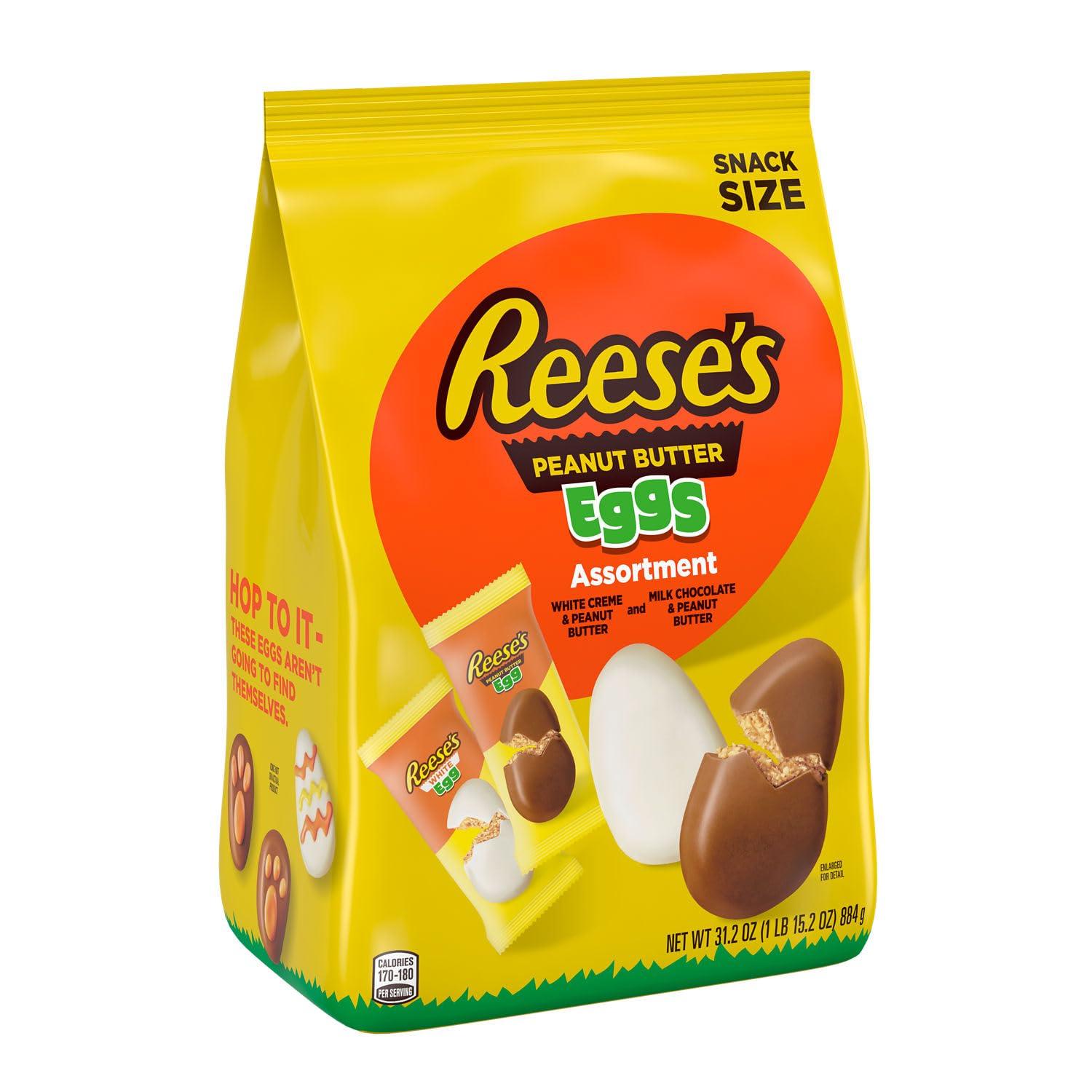 REESE'S Assorted Flavored Snack Size Peanut Butter Eggs, Easter Candy Bag, 31.2 oz - Image 4