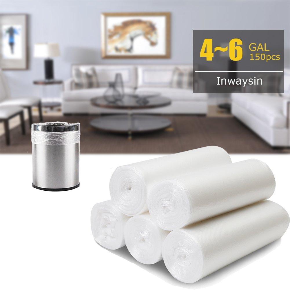 Small Trash Bags 4 Gallon Garbage Bags Waste Basket Bin Liners Bags For Bathroom, Kitchen, Office, Home Bedroom,Car- Clear White (125 Count) - Image 3