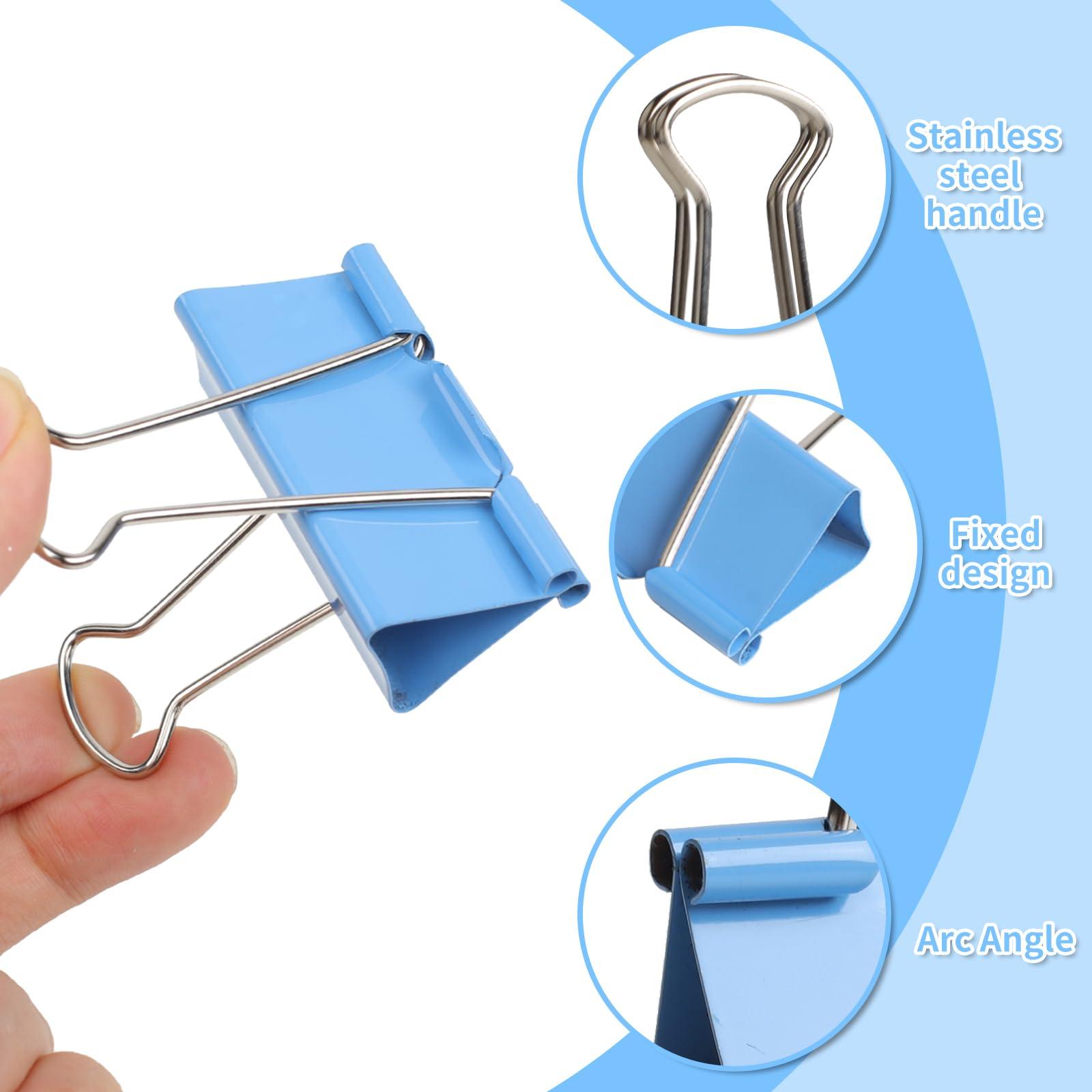 Joyberg 125Pcs Binder Clips Colored, Binder Clips Assorted Sizes, 6 Sizes Binder Paper Clips for Office Supplies/Home/School (Blue, Pink, Yellow, Green) - Image 4