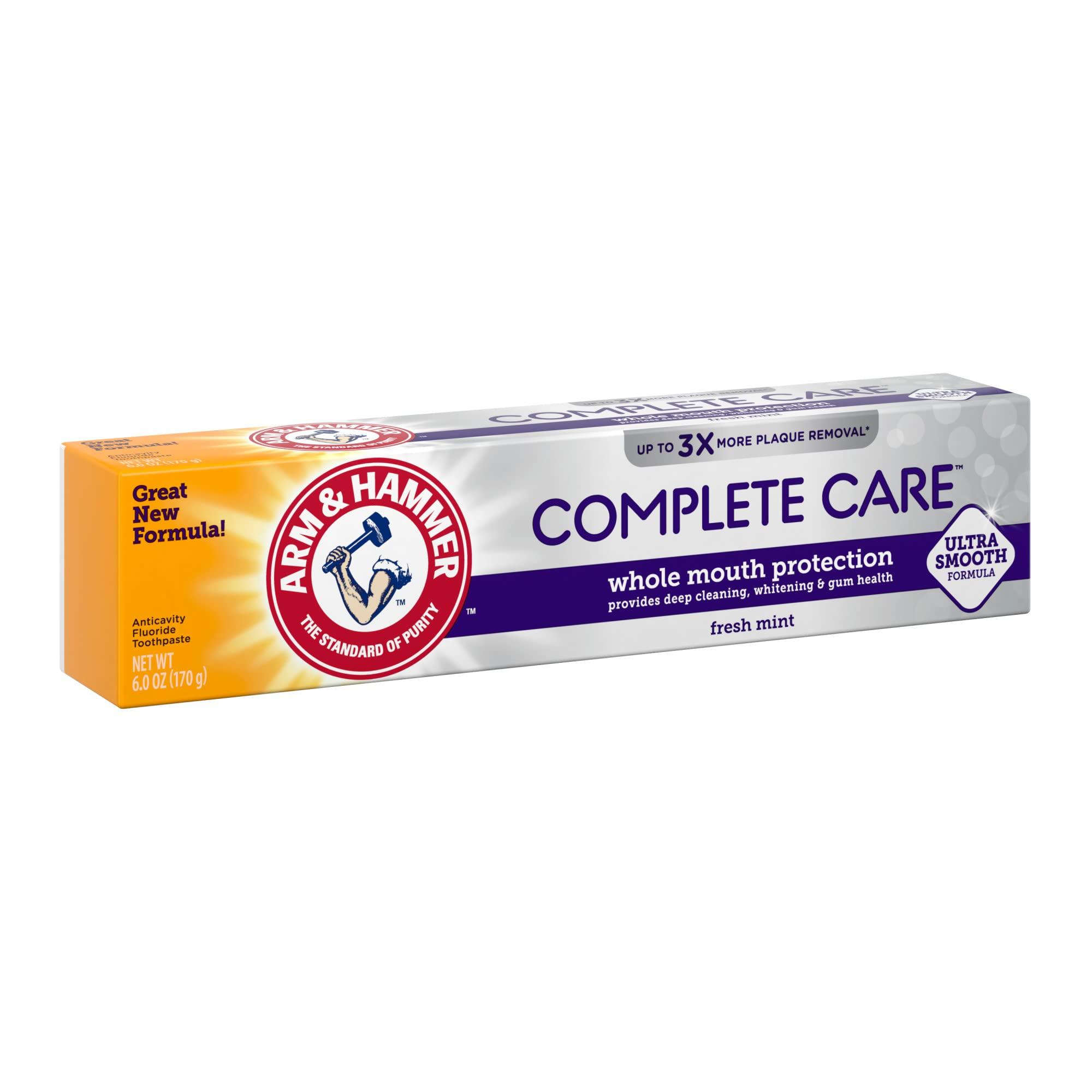 ARM & HAMMER Complete Care Toothpaste, Teeth Whitening Toothpaste, Fluoride, Whole Mouth Protection, Fresh Mint Flavor, 6.0 oz (Pack of 1) - Image 12