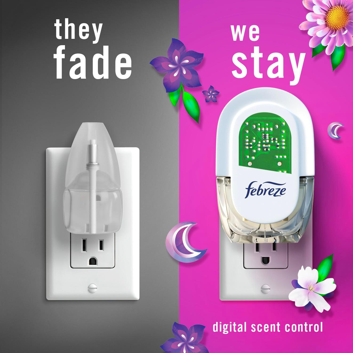 Febreze Odor-Fighting Fade Defy PLUG Air Freshener, Gain Moonlight Breeze, Gain Original, 0.87 fl. oz. Oil Refills, 4 Refills (2 of Each) - Image 4