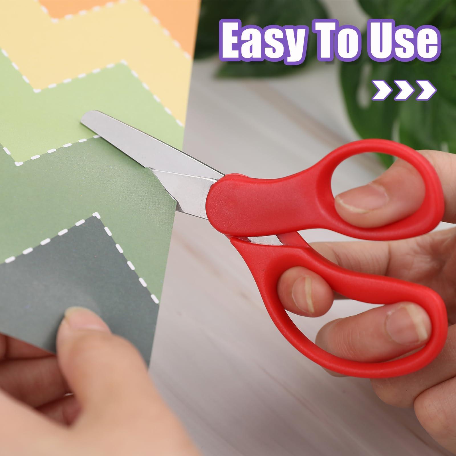 BURVAGY 36 Packs 5" Small School Student Blunt Tip Craft Kids Scissors, Stainless Steel Blades Comfort Grip 5 Inch Safety Scissors Bulk for Children Toodler Cutting Paper - Image 7