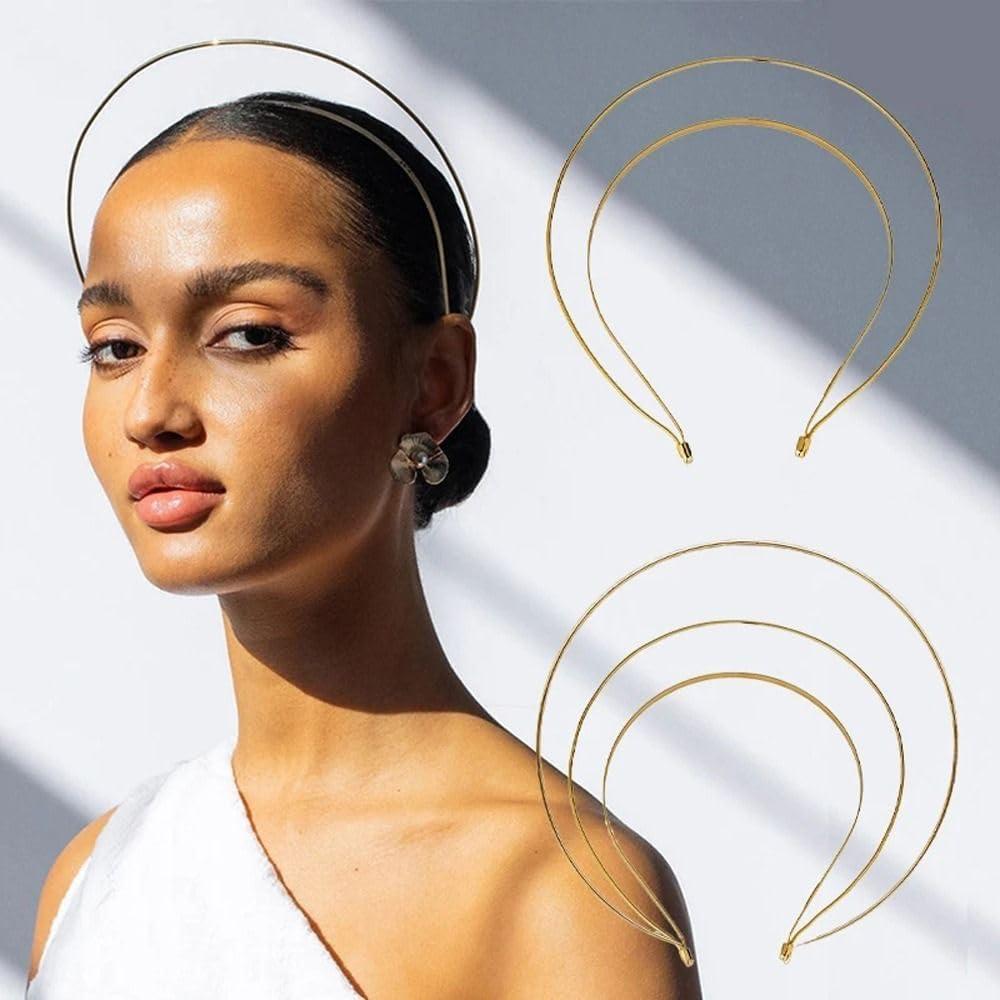 YuanHolumid Silver 3-Layer Halo Crown Headband Goddess Headpiece Multi-Layer Hair Crown DIY Metal Base Hair Hoops Beauty Accessories for Women - Image 2