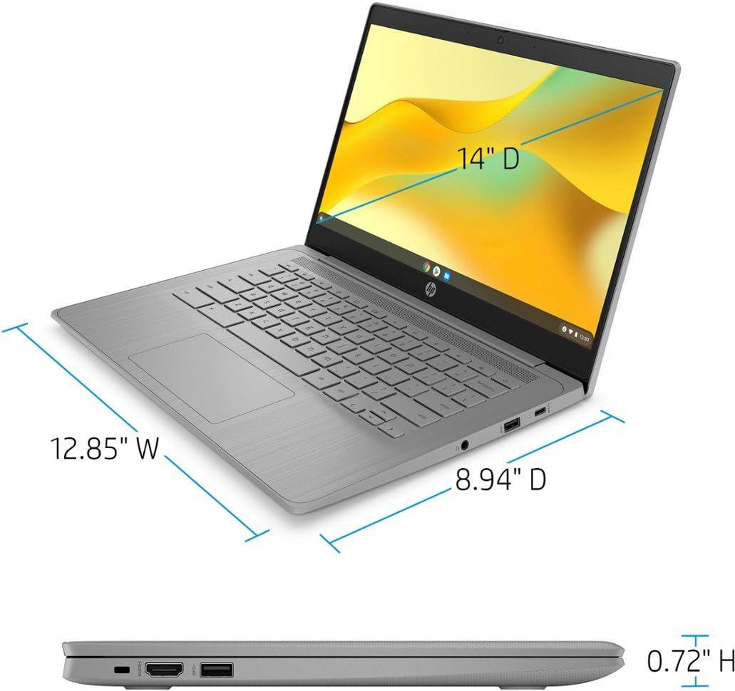 HP 2023 Chromebook Laptop, 14 Inch Display, Intel Celeron N4120 Processor, 4GB RAM, 64GB eMMC, Intel UHD Graphics 600, WiFi, Bluetooth, Chrome OS, Modern Gray - Image 5