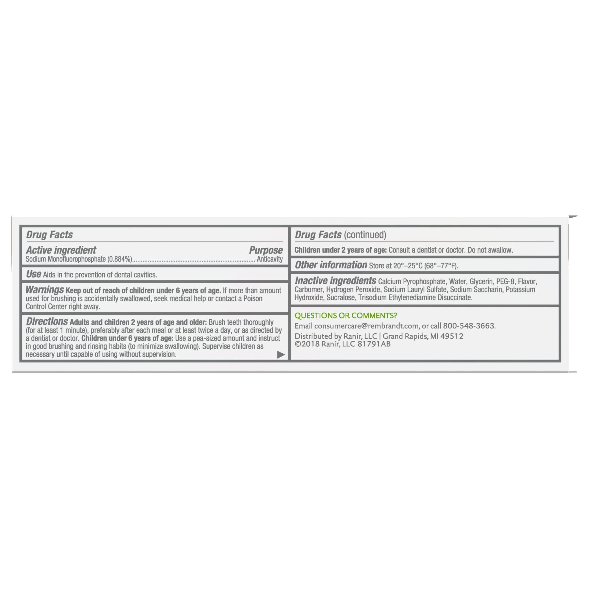 Rembrandt Deeply White + Peroxide Whitening Toothpaste, Peppermint Flavor, 3.5-Ounce (Pack of 2) (Packaging may Vary) - Image 2